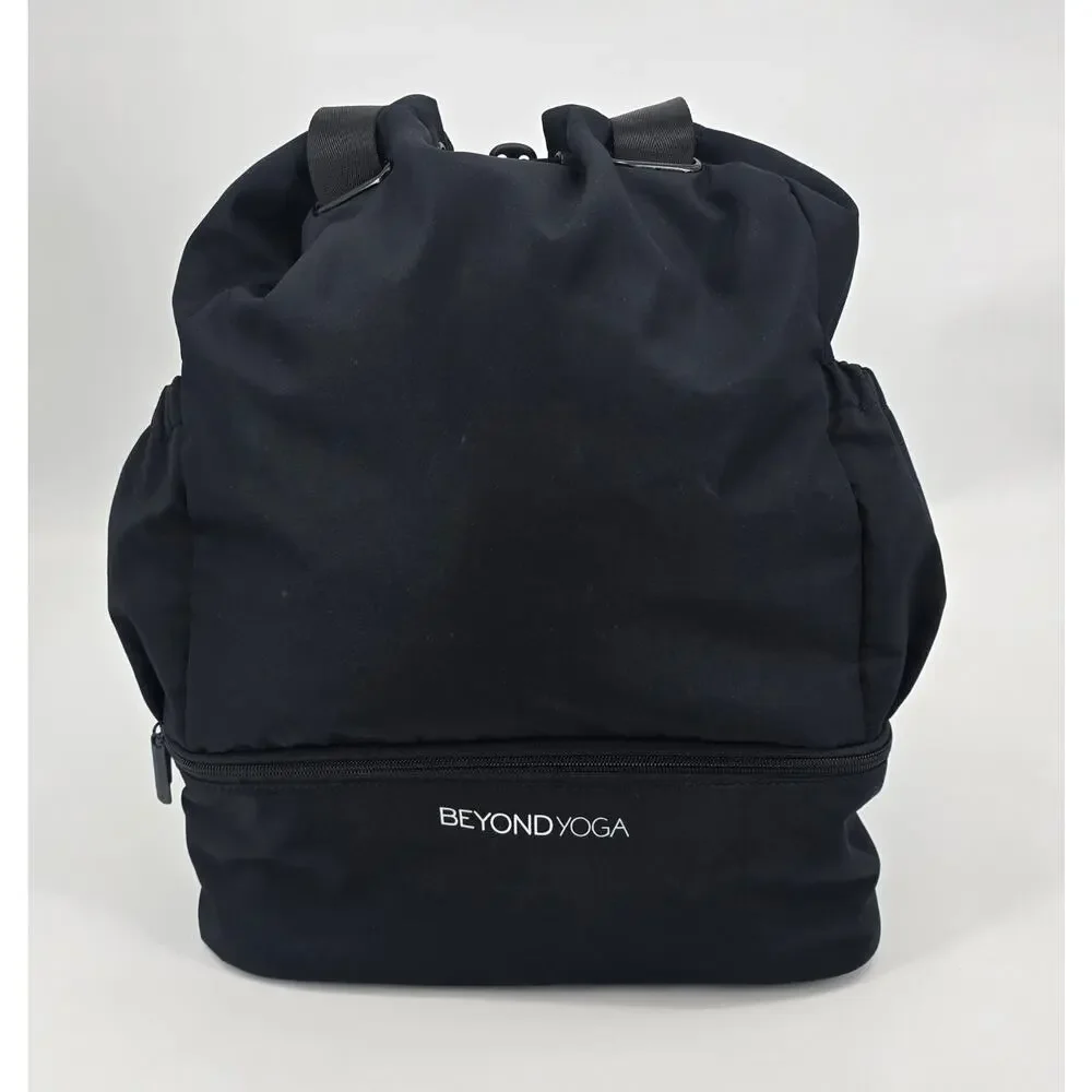 Beyond Yoga Black Drawstring Backpack Tote‎ | Athleisure Gym